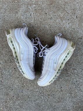 Nike White and Cream Air Max 97 Sneakers